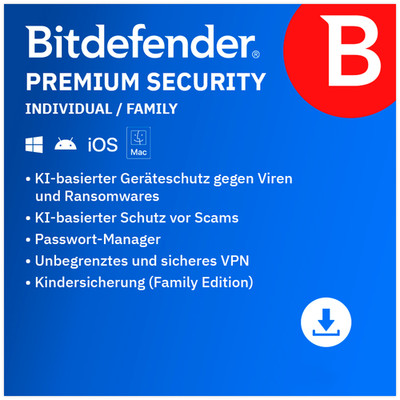 Bitdefender Premium Security| 5 o. 25 Geräte| 2 Jahre|    per eMail/Chat|ESD