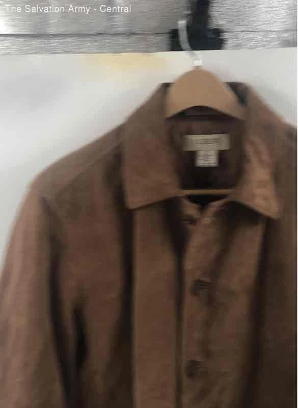 J. Crew Mens Brown Suede Long Sleeve Collared Button Basic Jacket Size M - Image 3 of 4