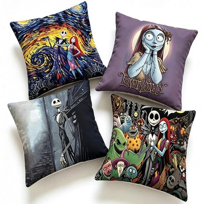 4 Teilige Nightmare Kissenbezüge  Nightmare Before Christmas Kissenbezug Set,...