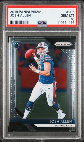 2018 PANINI PRIZM #205 JOSH ALLEN ROOKIE RC PSA 10