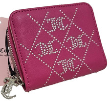 Juicy Couture Wallet Crystal Crush Logo Small Zip Around NWT Raspberry Tart Pink