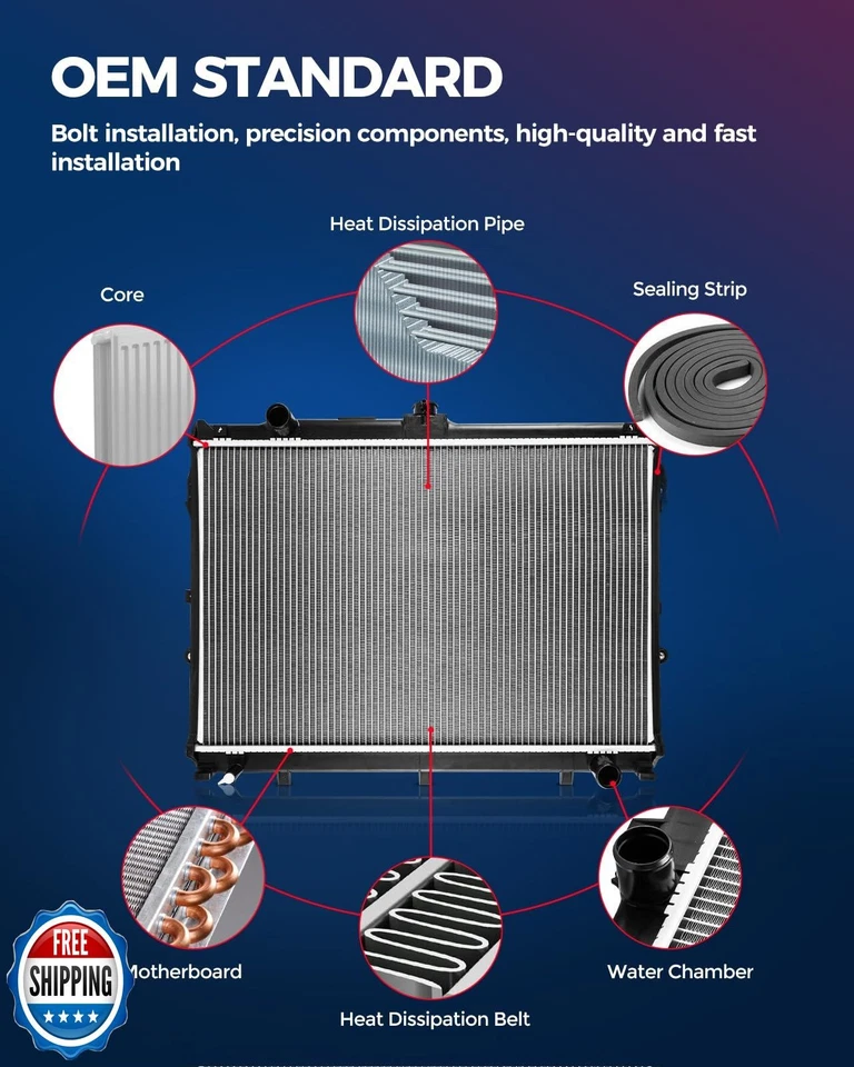 KAX CU2172 Engine Radiator Replacement, Compatible with 1998-2001 Ranger 2.5L - Image 3 of 4