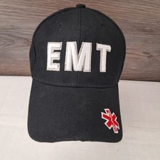 EMT Emergency Medical Technician Embroidered 3D Baseball Black Adj Hat Cap