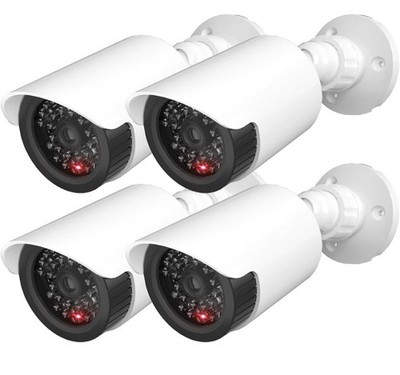Attrappe gefälschte simulierte Überwachung Sicherheit CCTV Dome Kamera In/Outdoor 4er Pack