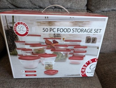 Chef's Counter 50 Piece Storage Set with Lids BPA Free Plastic Containers