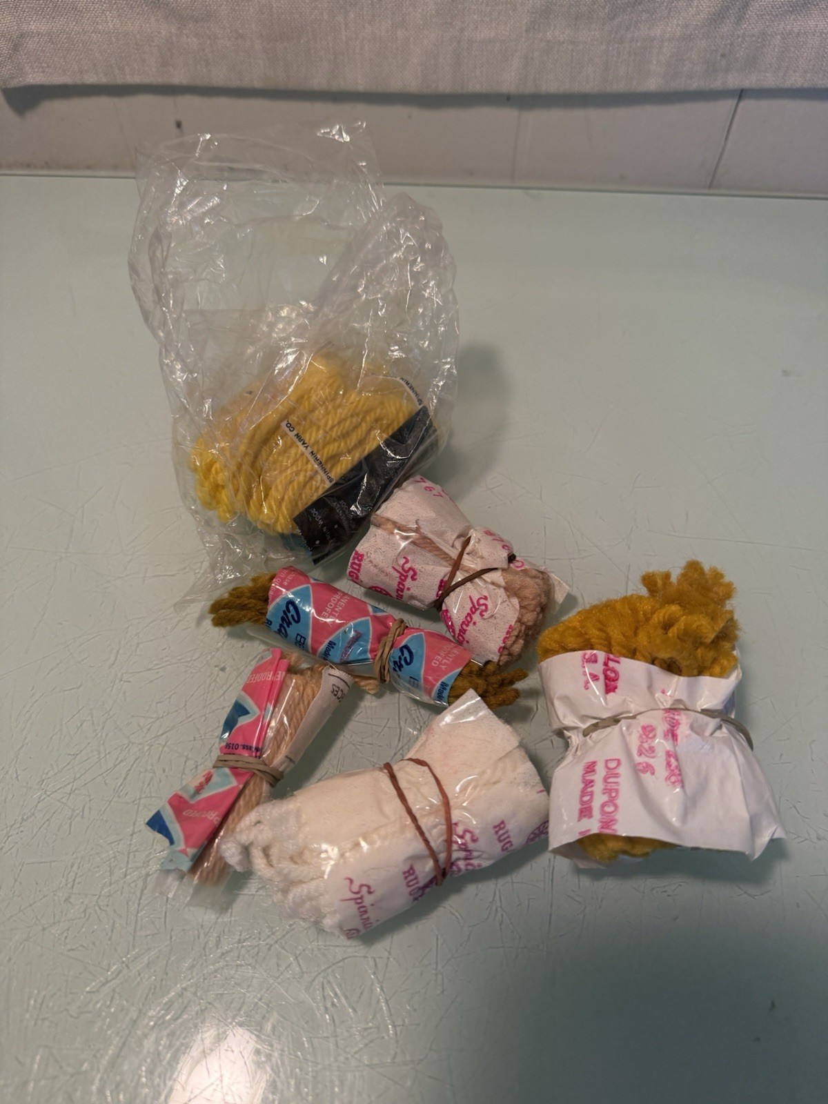 Large Vintage Latch Hook Rug Yarn Lot With Several Tools And Patterns NICE!!