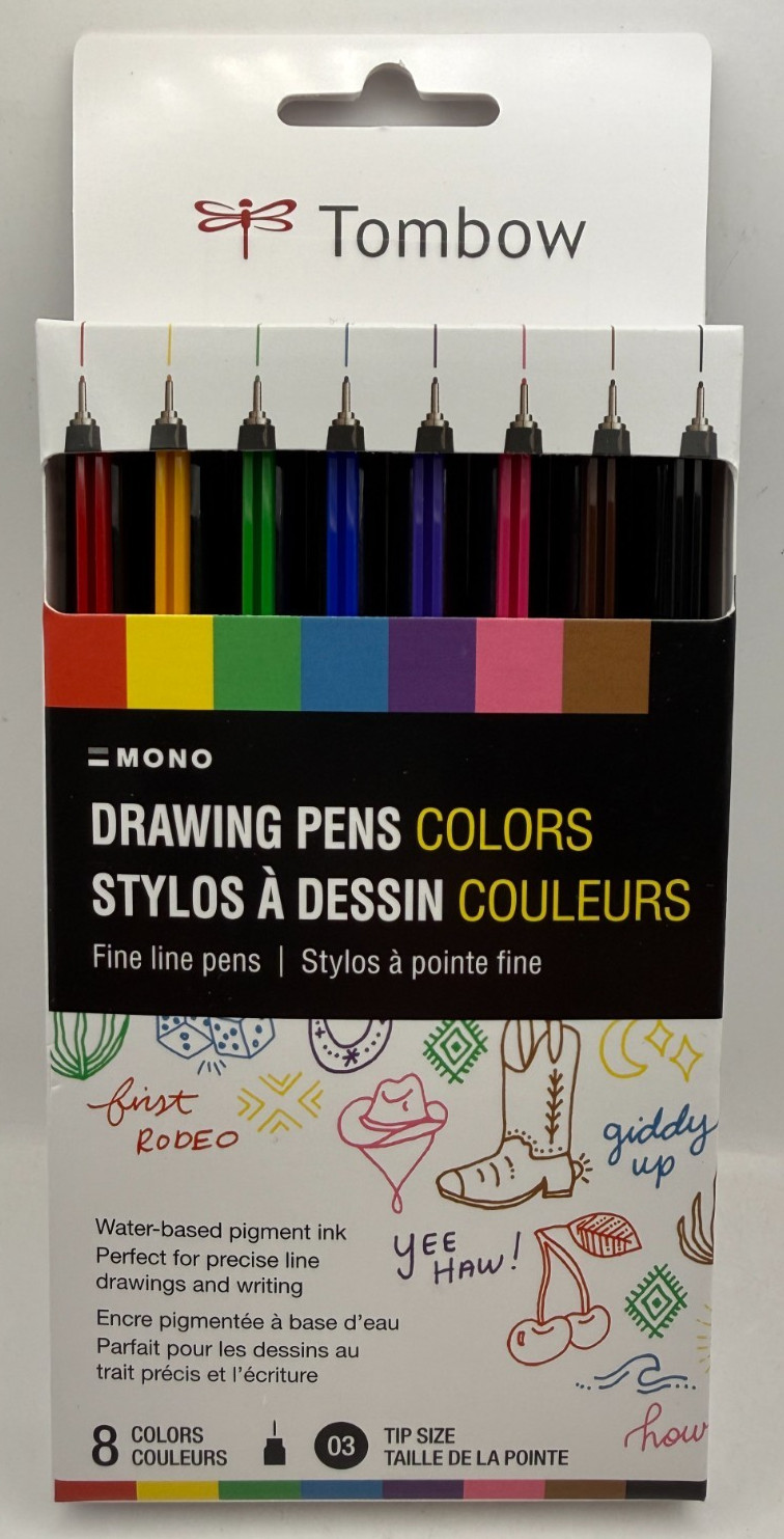 Tombow Mono Drawing Pens Colors, Fine Line Pens 8ct  (66407)
