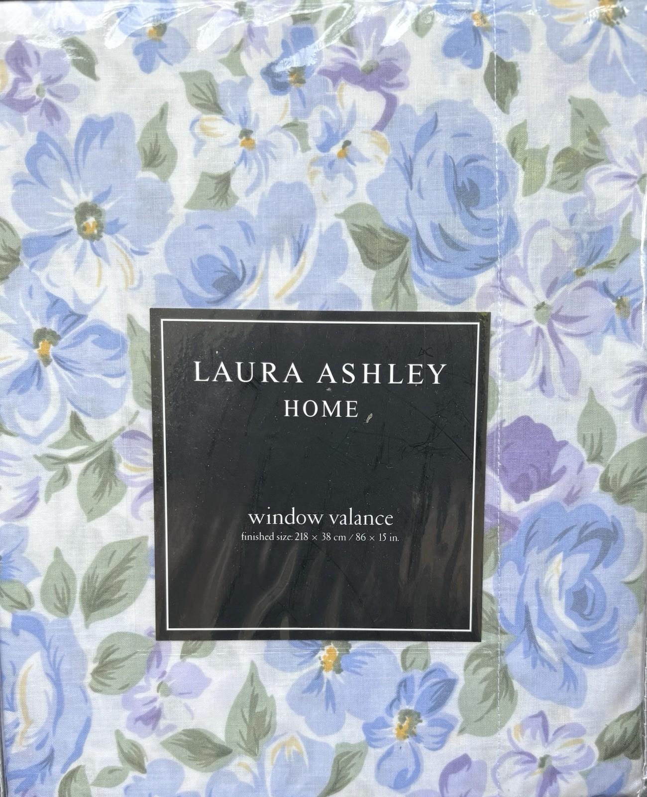 Laura Ashley LOUISA   Valance Blue Violet Floral 86 x 15 NWT