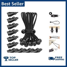 Tarp Clips Lock Grip, 20 Pack Tarp Clamps Heavy Duty and Ball Bungee 20pcs Black