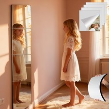 Unbreakable Kids Mirror Tiles for Wall Decor, 4 PCS 12 x 12 Inches Toddler Mi...
