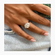 Diamond Anniversary Ring IGI Certified VS1 F Emerald 2.5 Ct 18K White Solid Gold