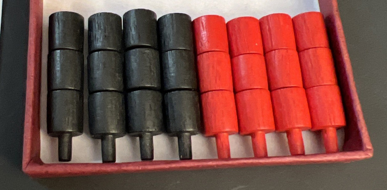 Vintage DRUEKE Portable Checkers Travel Set in a Box - Volume 101 w/ Instr Sheet