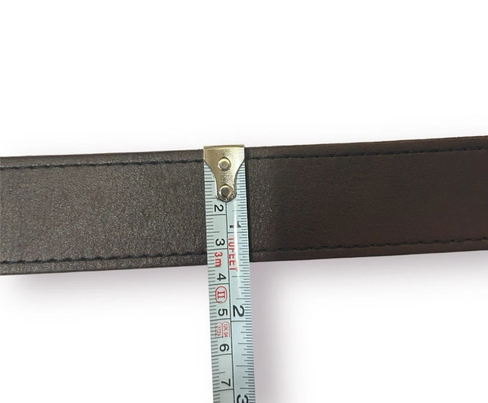 Cinturón Naranja Ejército Azul Marino Para Hombre Marrón Cuero Grano Genuino - Talla 46 - 1 3/8" Ancho Foto 2 de 4