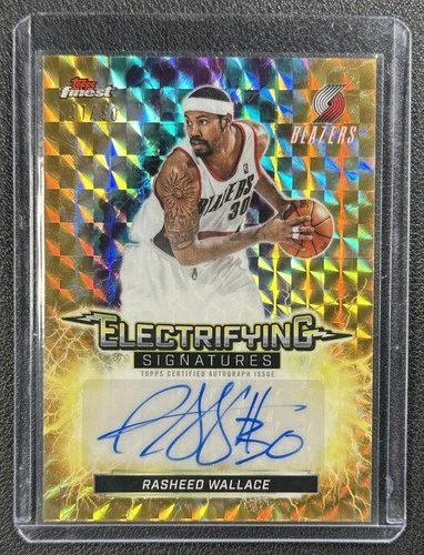 RASHEED WALLACE 2025-26 TOPPS FINEST ELECTRIFYING AUTO GOLD GEO REFRACTOR 1/50