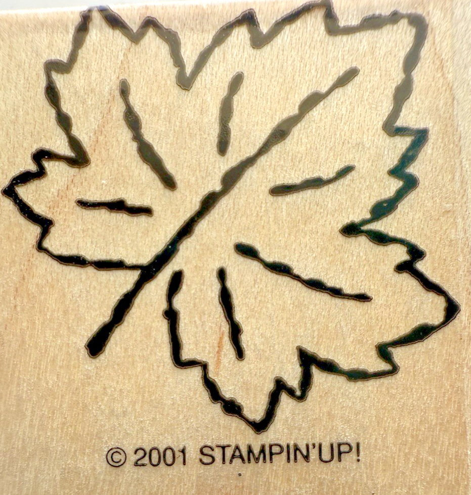 Vintage Stampin Up Stamp LEAF for Tags Single Stamps ONLY 1x1.25 in 2001