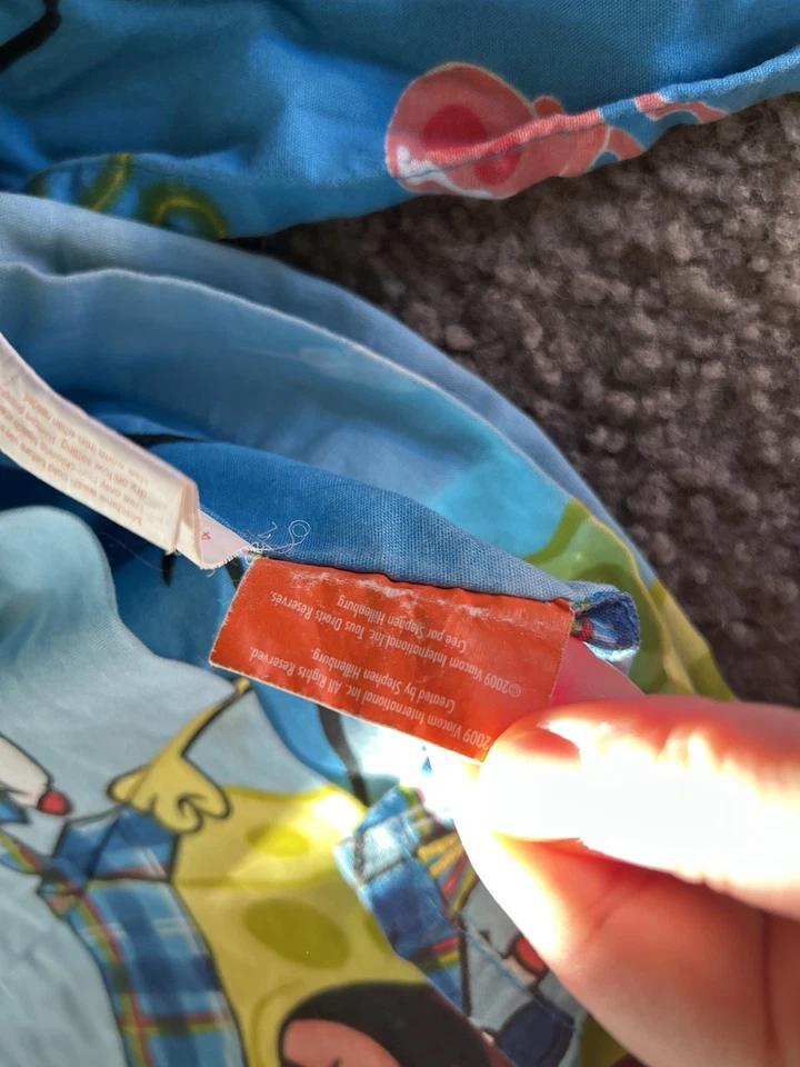 Pantalones Cuadrados Bob Esponja Azul PLANOS Y AJUSTADOS Sábana Calamar Patrick Gary De Colección Foto 3 de 4