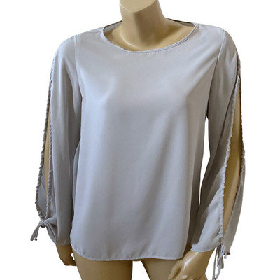 Three Eight Two Blouse Womens Small Split Sleeve Long Sleeve Career Top