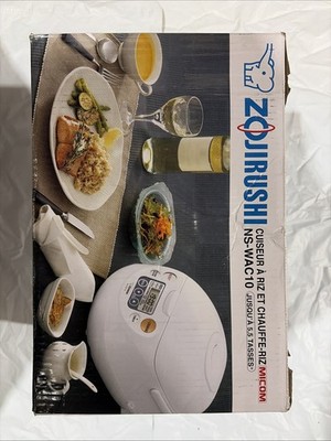 New Zojirushi NS-WAC10-WD 5.5 Cup Micom Rice Cooker and Warmer Cool White