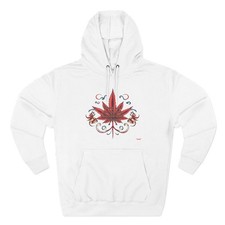 Stylish Fleece Hoodie with Cannabis Design, Hip Hop Apparel, Gift for ... 