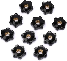 Mozeat Lens 10 Pack 6 Star Knobs 1/4 Inch 20 Female Threaded Hexagon Head Thru K
