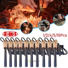 FERRO ROD Fire Starter Survival Striker Flint w/Paracord Lanyard Camping Outdoor