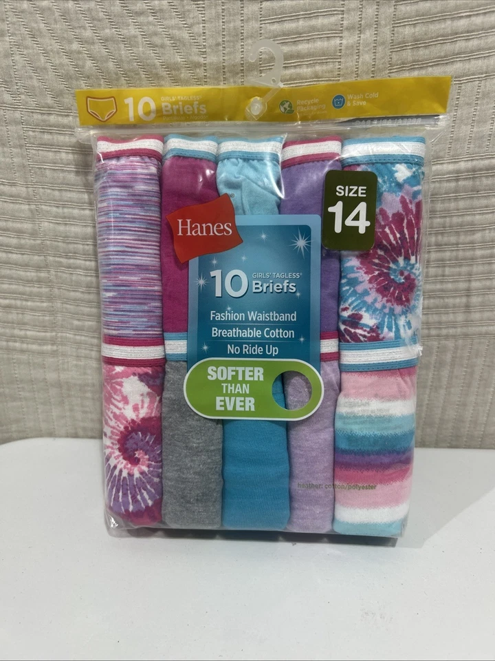 Pack de 10 calzoncillos sin etiquetas Hanes para niñas talla 14 nuevos Foto 2 de 4