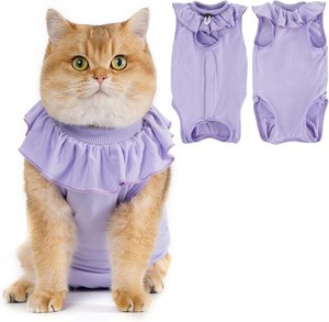 Kukaster Pet Cat Recovery Suit - Kitten for Cats After Surgery, Cone of Shame Al