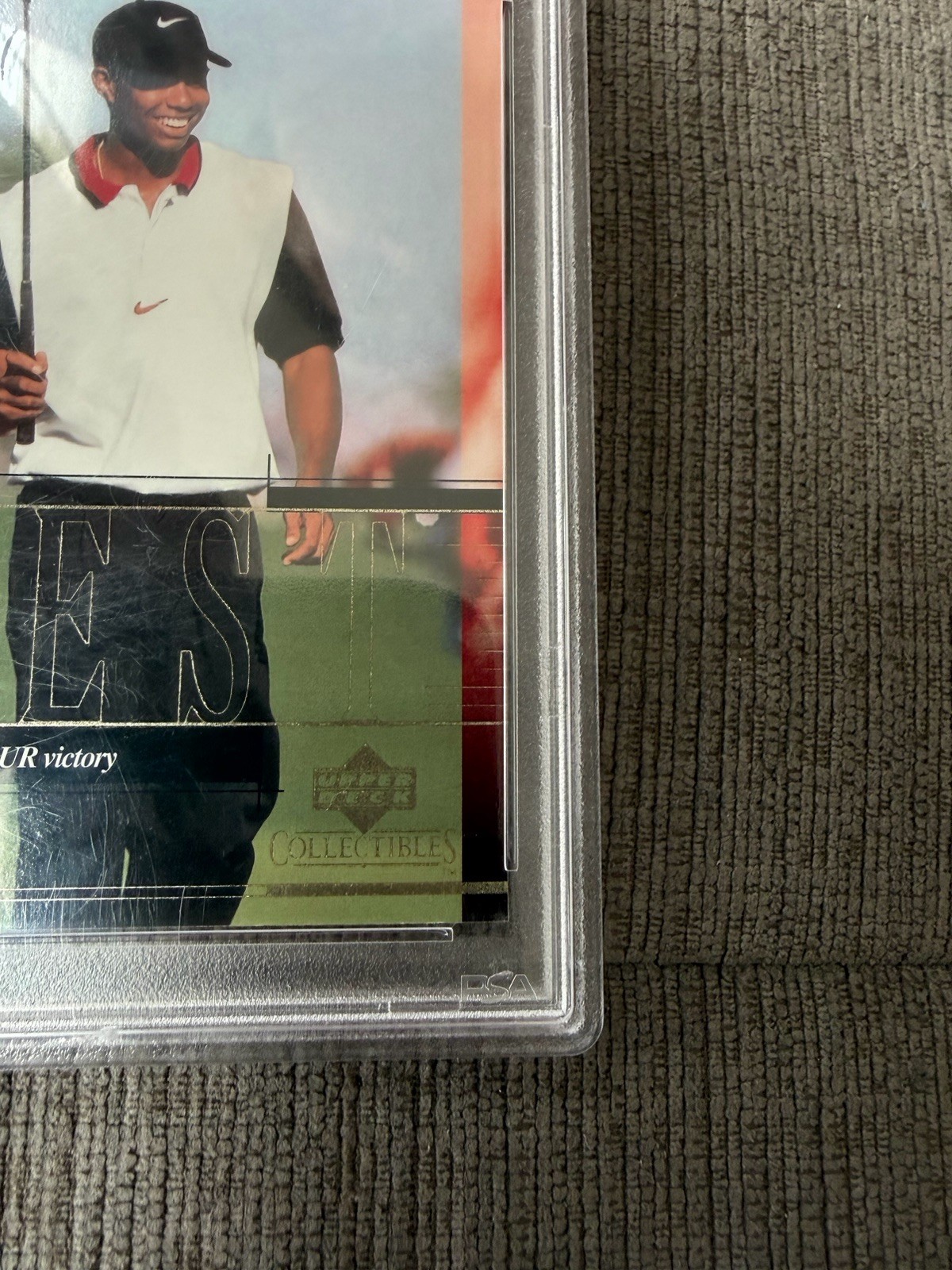 Upper Deck 2001 Tiger Woods Career TWC9 Tiger's Best RC Insert PSA 9 view 6