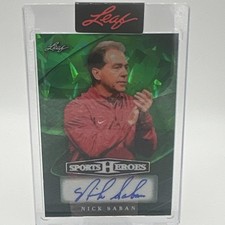 2021 Leaf Sports Heroes Nick Saban Autograph 1/1 BA-NS1 Football Card