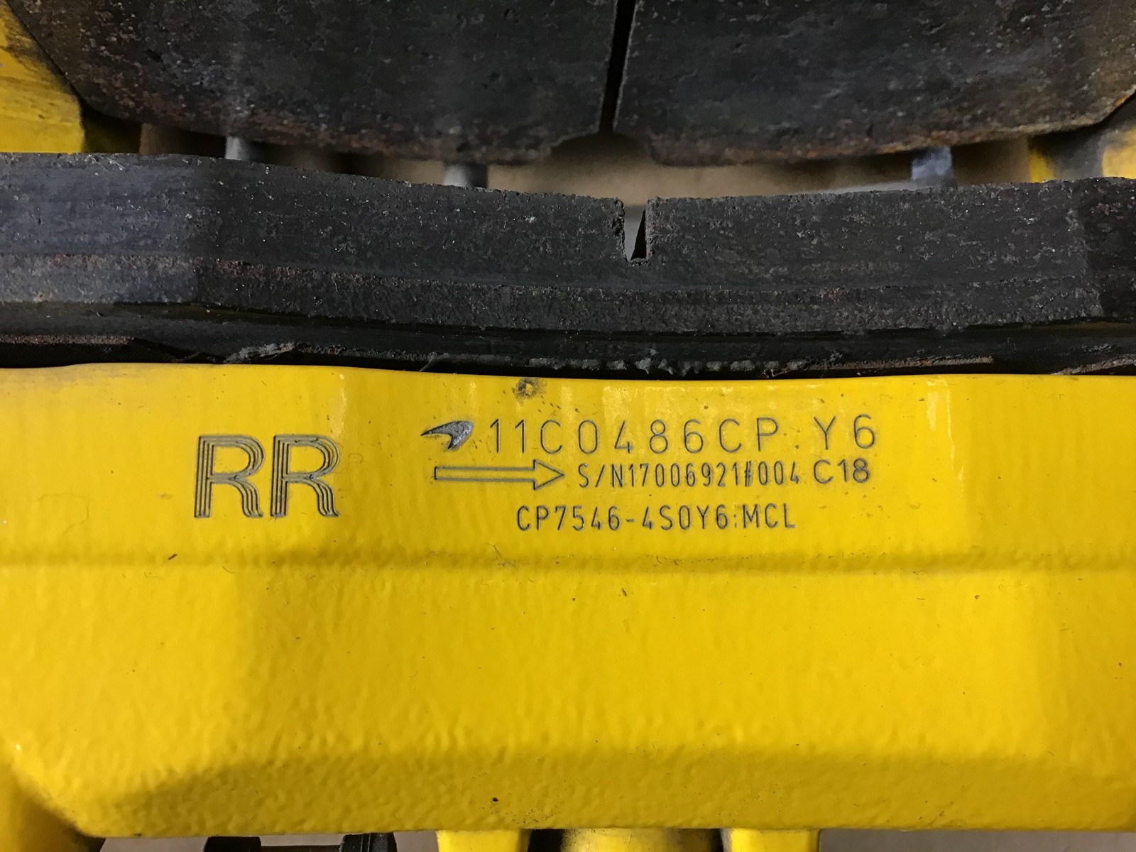 McLaren 570S 570 2017 Rear Right Passenger Brake Caliper Yellow 15-19 :Y