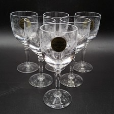 Service six verres à liqueur en cristal d’Arques soufflé gravé modèle Dampierre
