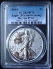 2006-P Silver American Eagle Reverse Proof Dollar - PCGS PR70 - 20th Anniversary