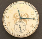 Antique 1930 Elgin Grade 303 Pocket Watch Movement Parts Art Deco Dial 12s 7j