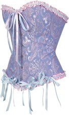 Corsetto rosa lilla jacquard bustier piccolo Regno Unito 6-8 Maria Antonietta steampunk