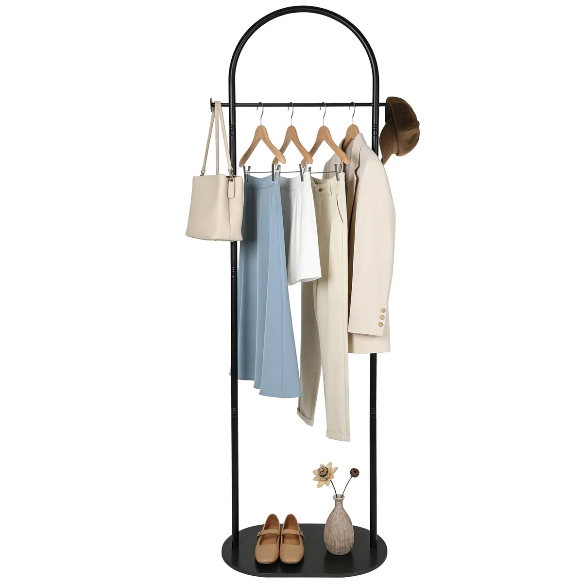 Garderobenständer Kleiderständer Metall 170cm Industrielle Freistehend Garderobe