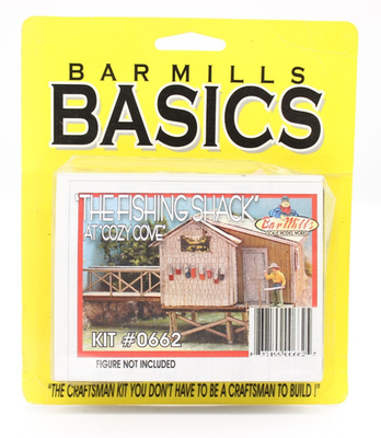 #ad Bar Mills 0662 HO Scale The Fishing Shack at Cozy Cove Laser Cut Craftsman kit $25.64