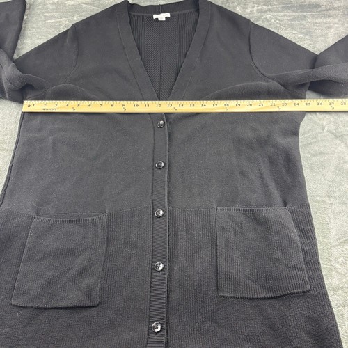 J Jill Sweater Women’s 2X Cardigan Waffle Knit Minimalist Long Academia Black - Afbeelding 9 van 13