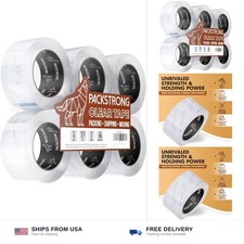 Packstrong Industrial Grade Clear Packing Tape 6 Rolls - 110 Yards per Roll -...