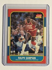 1986-87 Fleer Basketball Ralph Sampson #97 Rookie Card RC Houston Rockets Card. rookie card picture
