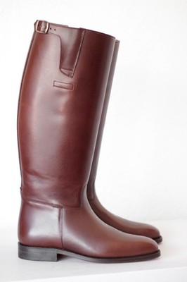 Brown leather riding boots EMBOSSY ( tall riding boots in brown ) EU 39 / UK 6