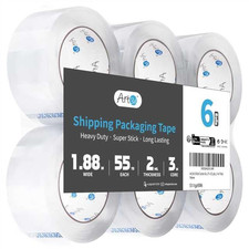 6 Rolls Sealing Tape Heavy Duty, Clear Packing Tape, 1.88" x 55 yds, 2 mil Thick