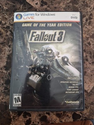 Fallout 3: Game of the Year Edition (PC, 2009) Complete w/Key 2-Disc Set Mint 