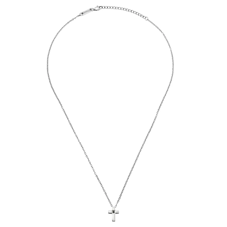 Collar BREIL Hombre DIAMANTE NEGRO TJ3984 Acero Inoxidable Cruz Foto 2 de 3