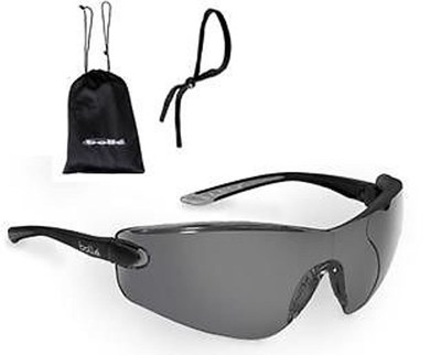 Bolle 40038 Cobra Smoke Gray Sunglasses Anti-Fog Lens  W/Case and Cord 