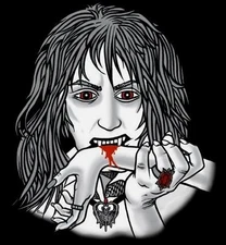 TRUE VAMPIRE FANGS FEEDING BLOOD AT TWILIGHT T-SHIRT 26