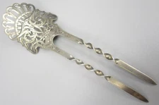 ELEGANT VICTORIAN ERA AMERICAN BRITE CUT STERLING SILVER HAIR COMB ORNAMENT 