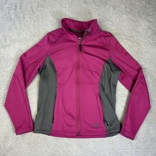 LL Bean Jacket Womens Medium Magenta Running Training Thumb Holes Stretch Gym