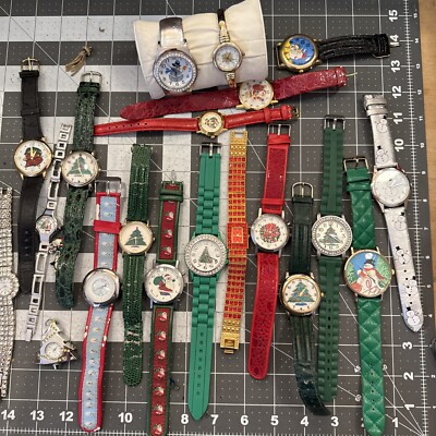 20 Christmas Theme Wrist Watches Tree Santa Snowman Snowflake