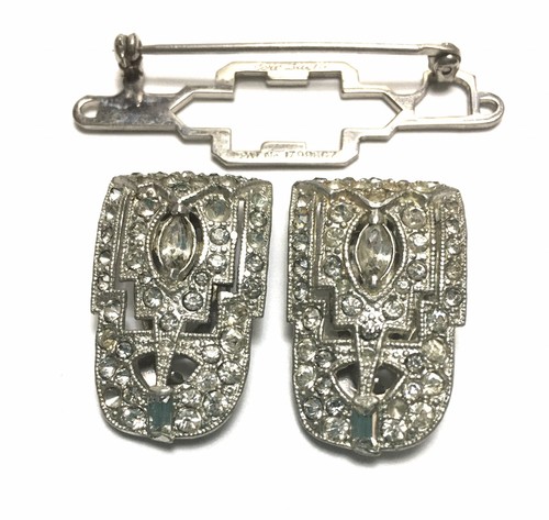 Vintage CORO Duette Anstecknadel Brosche ART DECO signiert Pat Nr 1798867 - Bild 6 von 6