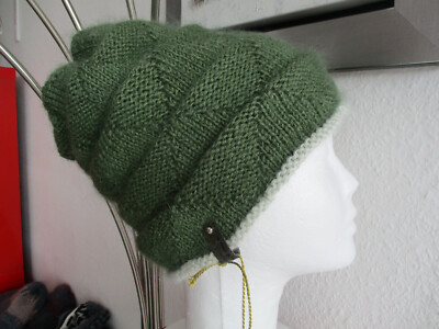 Knitted Hat Ladies Mens Wool + Alpaca + Mohair/Silk, LINED, Hand Knitted